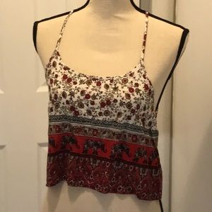 Bohemian Spaghetti Strap Crop Top